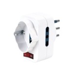 VULTECH ADATTATORE TRIPOLARE 2 PRESE 10/16A BIPASSO E 1 PRESA SCHUKO CON INTERRUTTORE AT-05