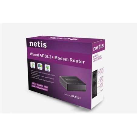 NETIS DL4201 ROUTER ADSL CABLATO RJ45 NO WIFI ADSL2+