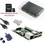 Raspberry Pi 3 Kit con con Alimentatore, Case, SD, HDMI e Dissipatori (E19)