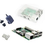 Raspberry Pi 3 Kit con Alimentatore Ufficiale, Case CLEAR OPACO e Dissipatori (E22)