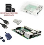 Raspberry Pi 3 Kit con con Alimentatore, Case, SD, HDMI e Dissipatori (E22)