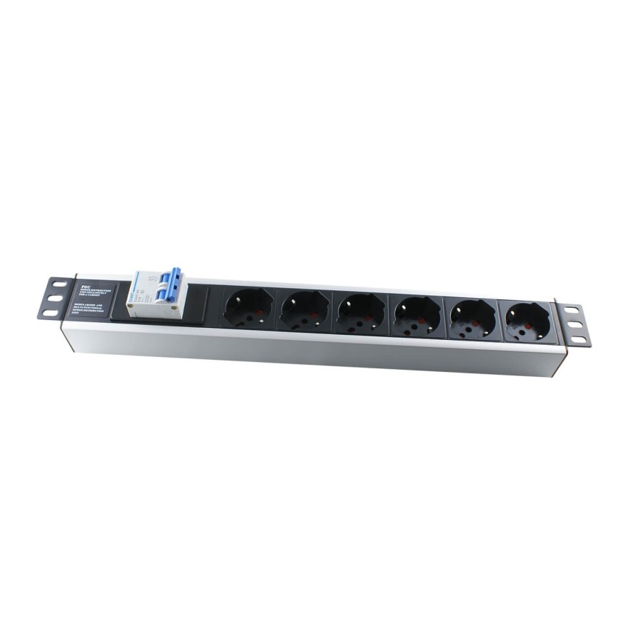 MULTIPRESA 6P PER RACK 19" CON INTER, 6*10A/16A SCHUKO