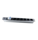 MULTIPRESA 6P PER RACK 19" CON INTER, 6*10A/16A SCHUKO