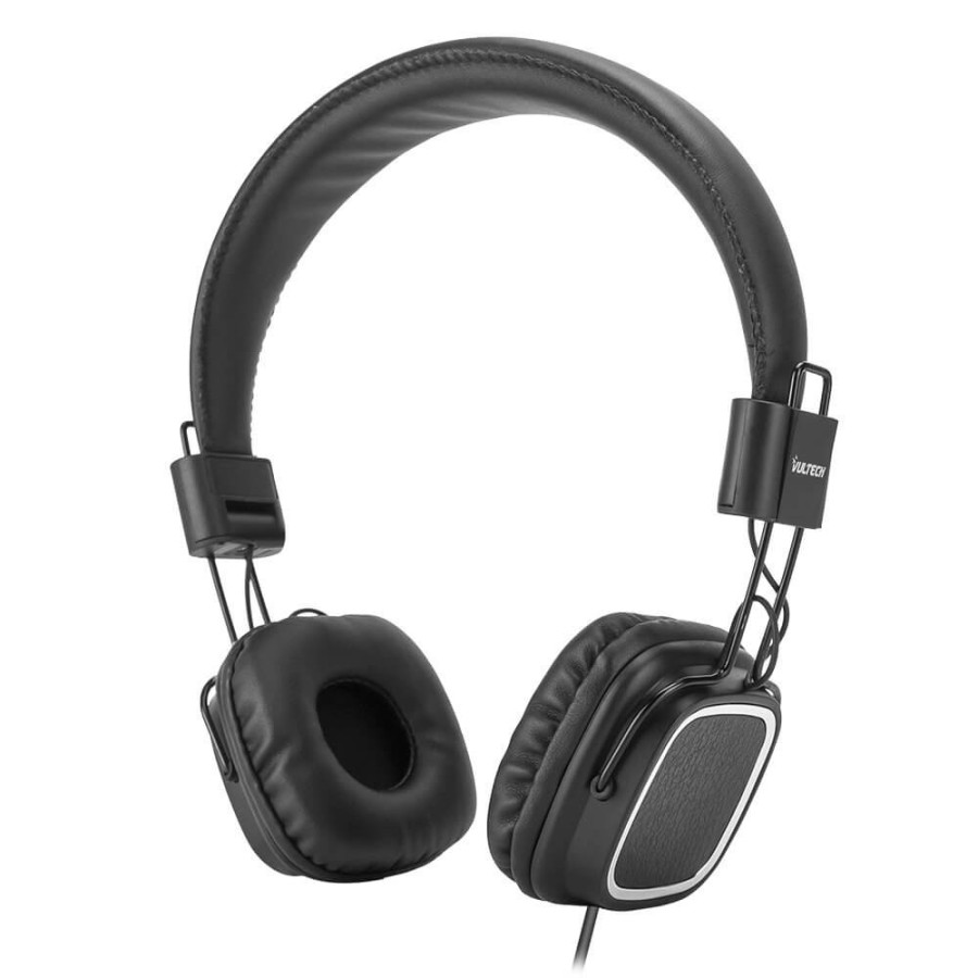 VULTECH CUFFIE HEADPHONE CON MICROFONO E REGOLATORE VOLUME - COLORE NERO - HD-08N